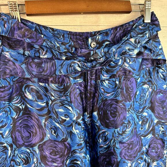 Benellon Womens Midi Pencil Skirt Made in Italy size 42 Floral Blue Rose - Picture 3 of 9